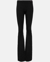 Versace Pantaloni flared con intarsi Greca Nero