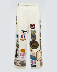 BODE Pantaloni Cambridge in canvas di cotone Bianco