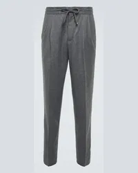 Brunello Cucinelli Pantaloni tapered in lana vergine Grigio