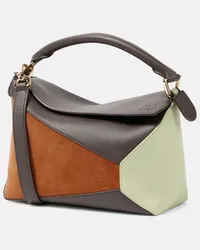 Loewe Borsa Puzzle Small in pelle e suede Multicolore