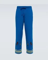 BODE Pantaloni sportivi Ponny Lasso in misto lana Blu