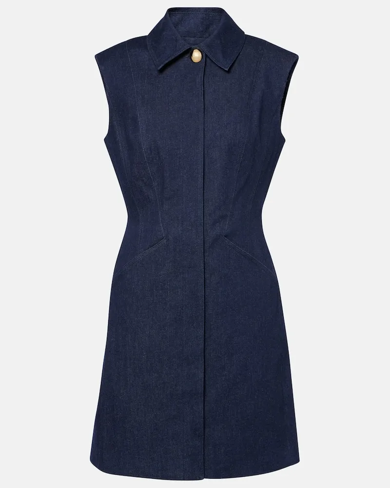 Veronica Beard Abito corto Serina in misto cotone Blu