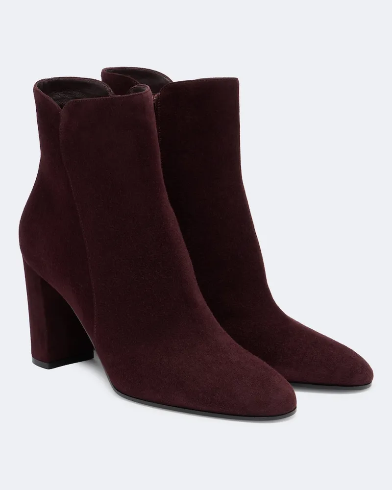 Gianvito Rossi Stivaletti in suede Borgogna
