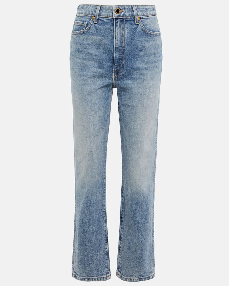 KHAITE Jeans regular Abigail a vita alta Blu