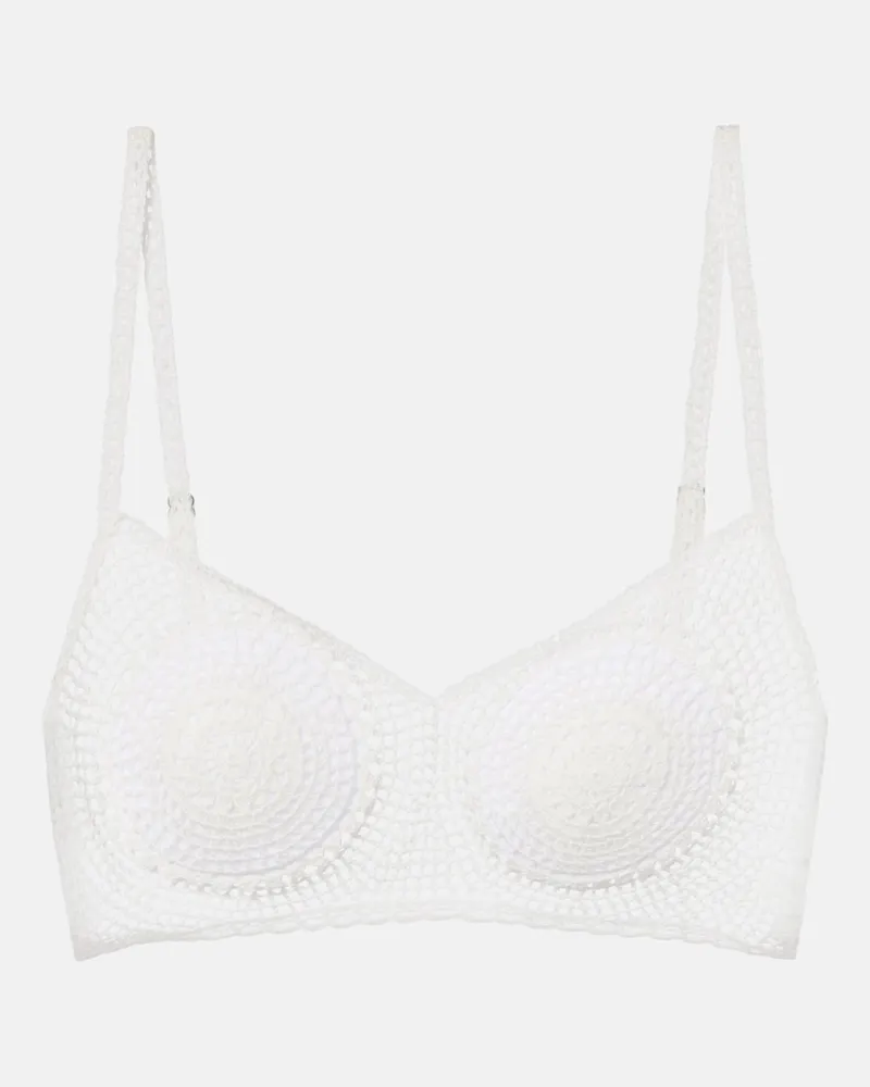 Magda Butrym Reggiseno in cotone crochet Bianco