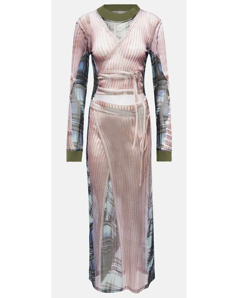 Y/PROJECT x Jean Paul Gaultier - Abito lungo Trompe L'Oeil Multicolore