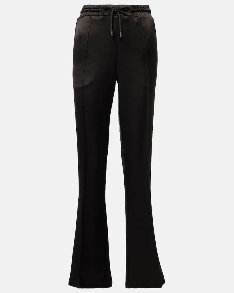 J.W.Anderson Pantaloni flared in raso a vita media Nero