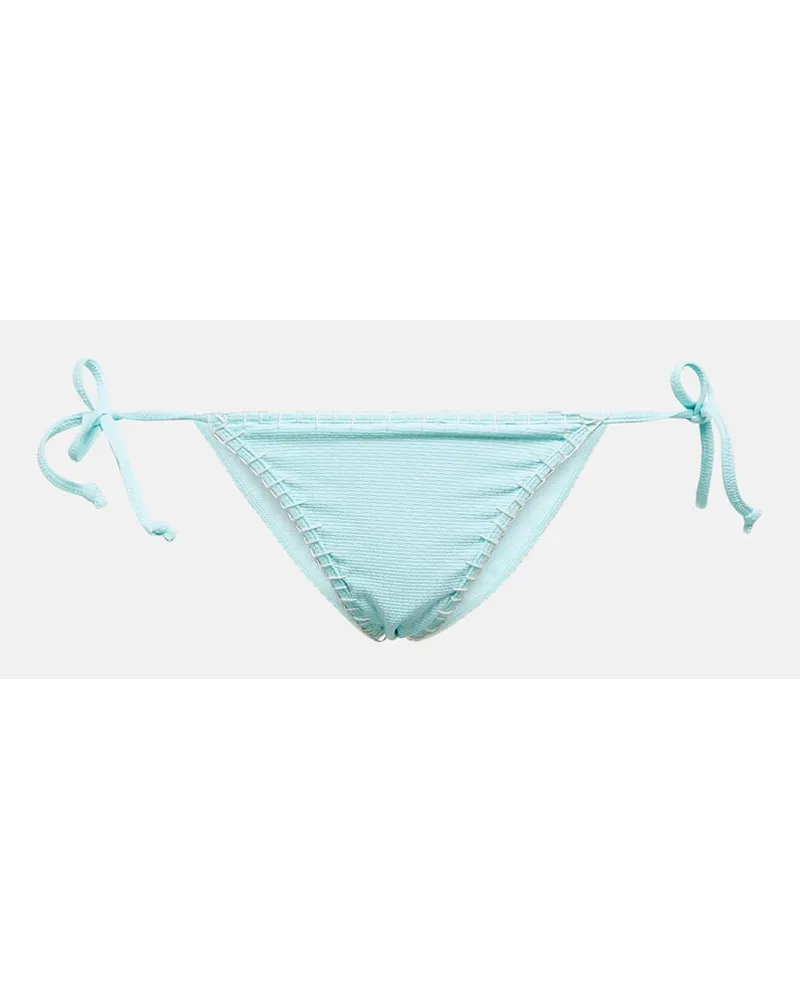 Marysia Slip bikini a vita media con ricamo Blu