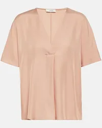 Vince Top in misto seta Beige