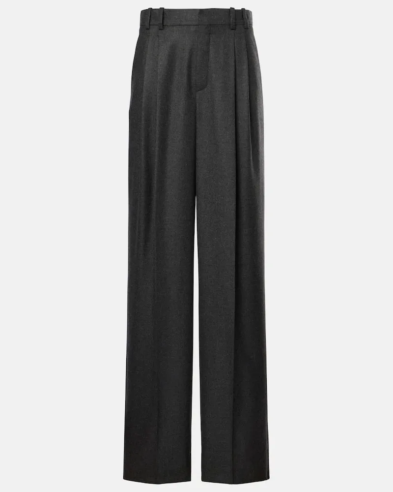 Saint Laurent Pantaloni a gamba larga in cashmere Grigio