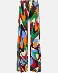 Emilio Pucci Pantaloni Onde a gamba larga in jersey Multicolore