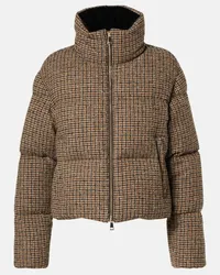 Moncler Piumino cropped Seboune in bouclé Marrone