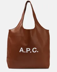 A.P.C. Borsa Ninon in similpelle con logo Marrone