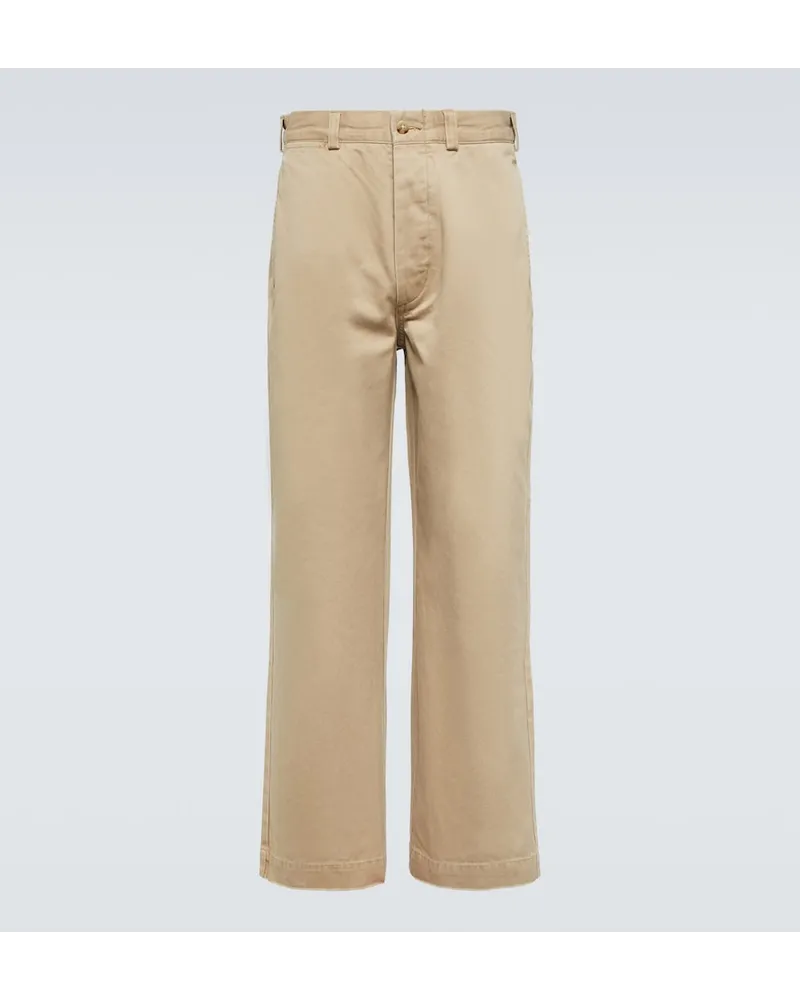 Ralph Lauren Pantaloni chino in cotone a vita bassa Beige
