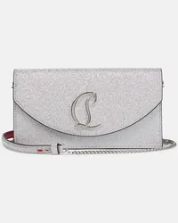 Christian Louboutin Borsa Loubi54 in pelle con glitter Argento