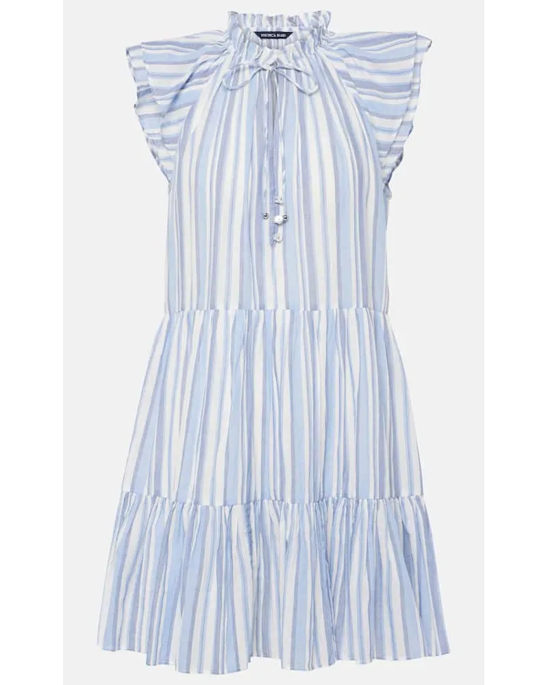 Veronica Beard Miniabito in cotone a righe Blu