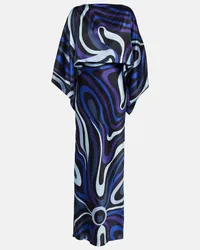 Emilio Pucci Abito lungo Marmo in seta Blu