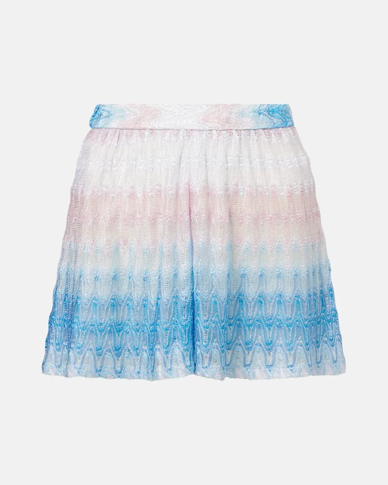 Missoni Skort in lamÃ© traforato a vita alta Blu