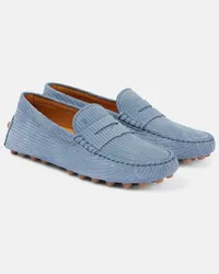 TOD'S Mocassini Gommino Bubble in suede Blu