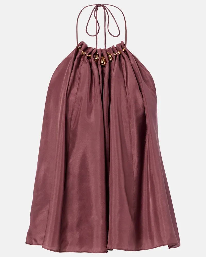 Zimmermann Top Aster in seta con perline Borgogna