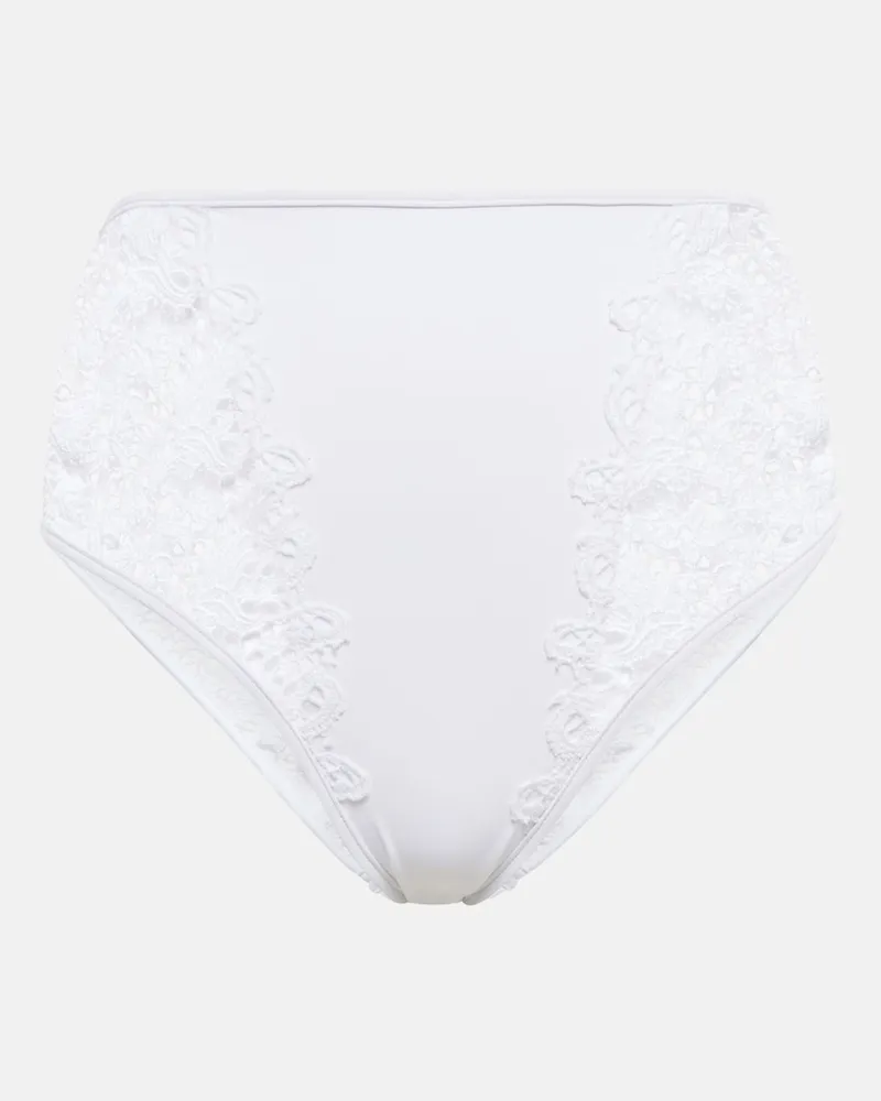 Giambattista Valli Slip bikini in pizzo con stampa Bianco