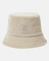 Loewe Cappello da pescatore Anagram in velluto Grigio