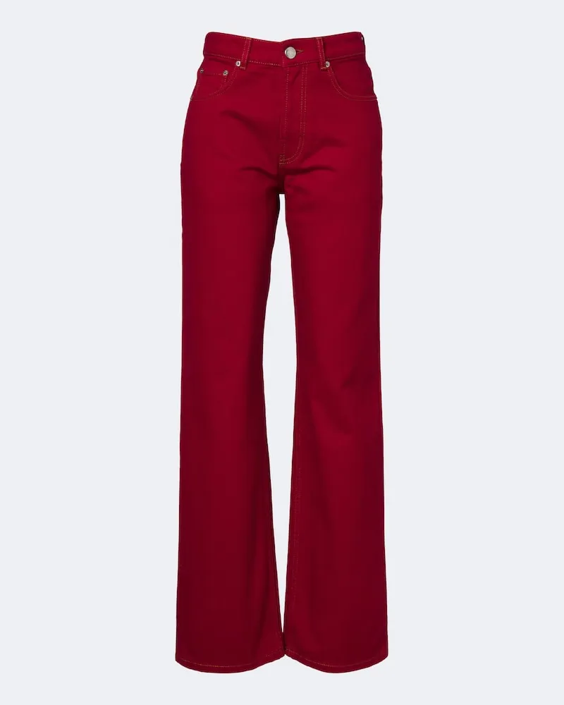 AMI Paris Jeans a gamba larga Rosso