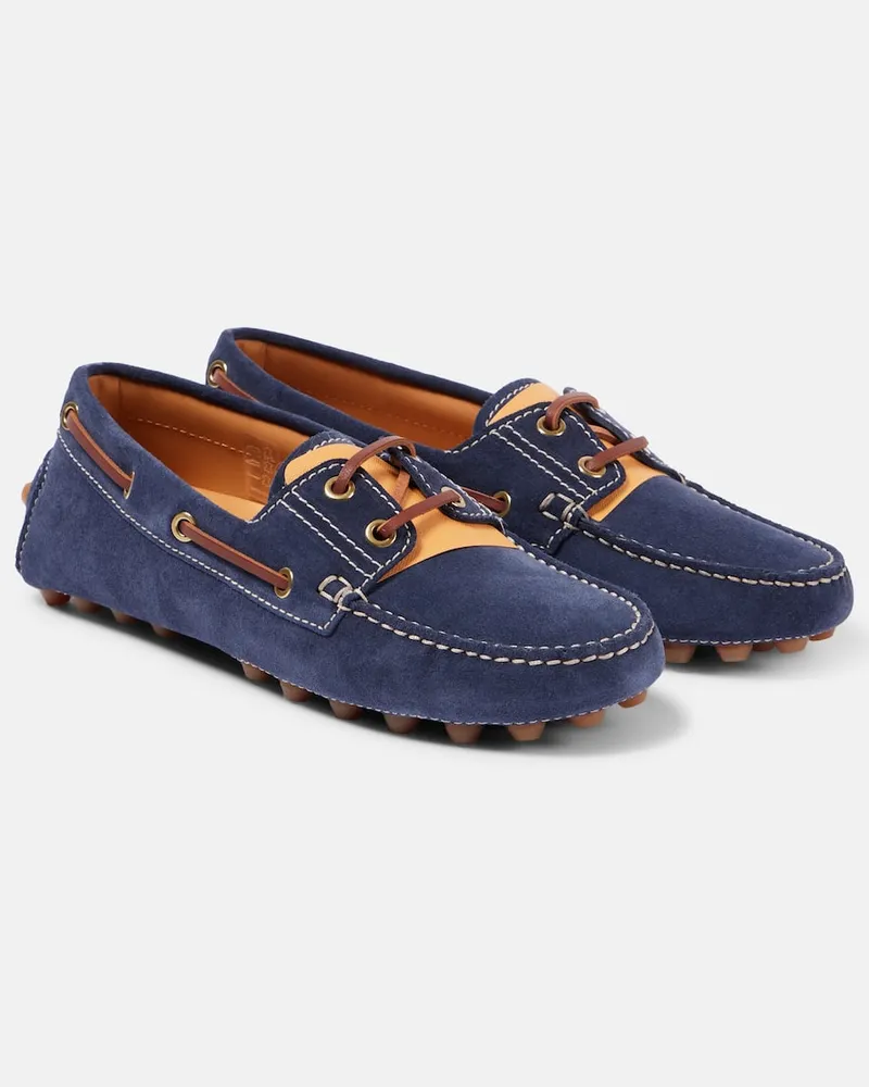 TOD'S Mocassini Gommino Bubble in suede Blu