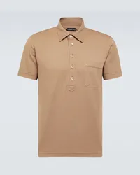 Tom Ford Polo in cotone e seta Marrone