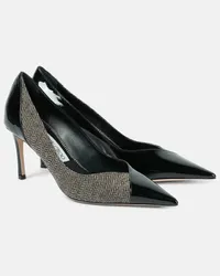 Jimmy Choo Pumps Cass 75 in canvas e vernice Nero