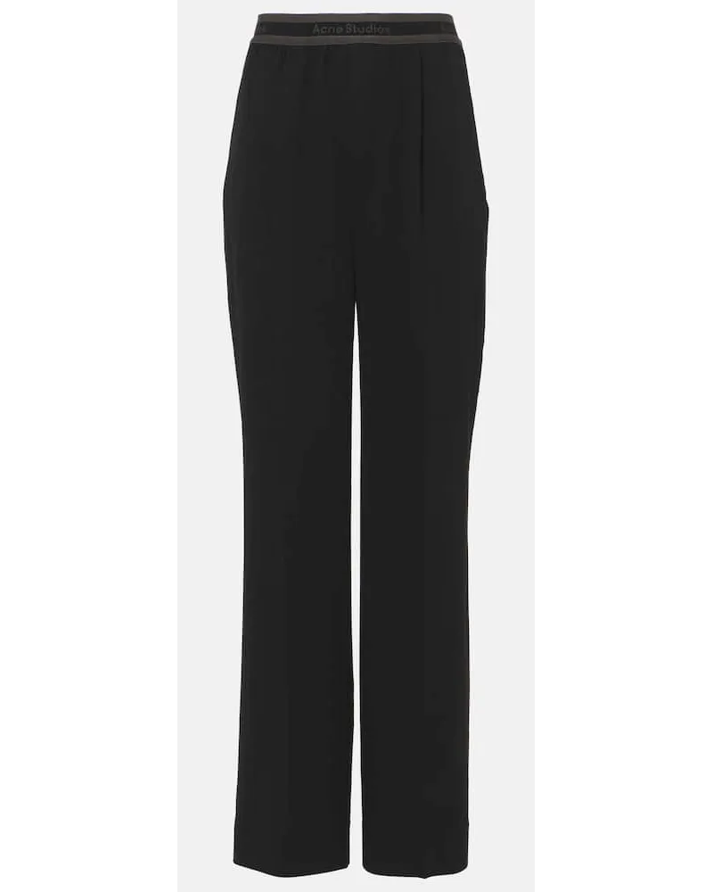 Acne Studios Pantaloni a gamba larga e vita media Nero