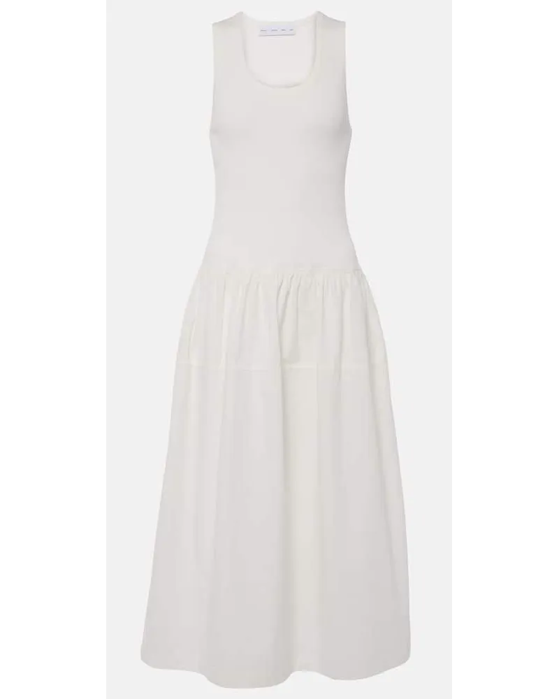 Proenza Schouler White Label - Abito midi Malia in popeline Bianco