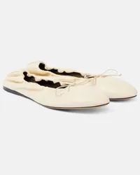 The Row Ballerine Awar in pelle Bianco