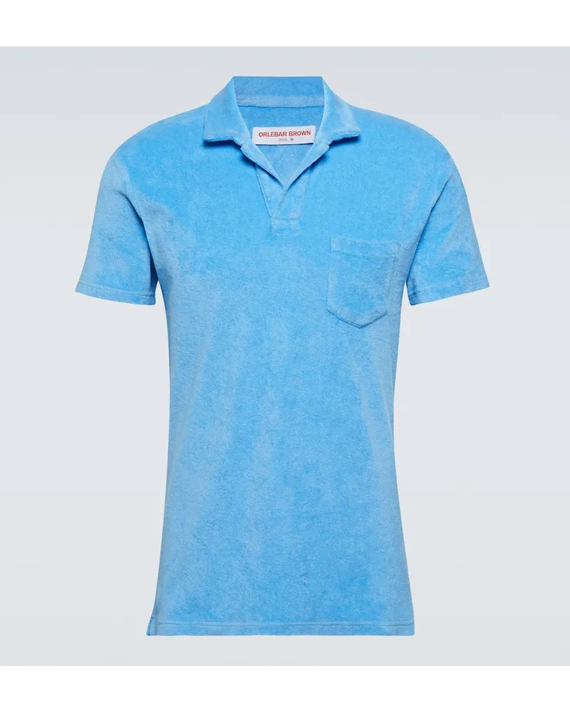 Orlebar Brown Polo Dr. No in spugna di cotone Blu