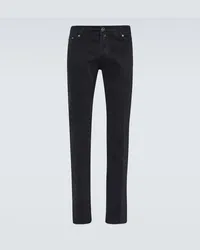 Kiton Jeans regular a vita media Nero