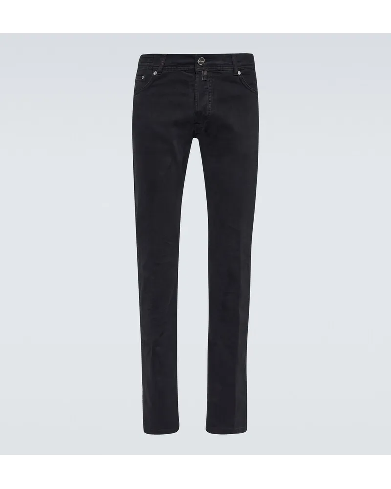 Kiton Jeans regular a vita media Nero