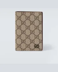 Gucci Porta passaporto in canvas GG Marrone