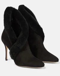 Manolo Blahnik Stivaletti Nestanu 105 in suede Nero