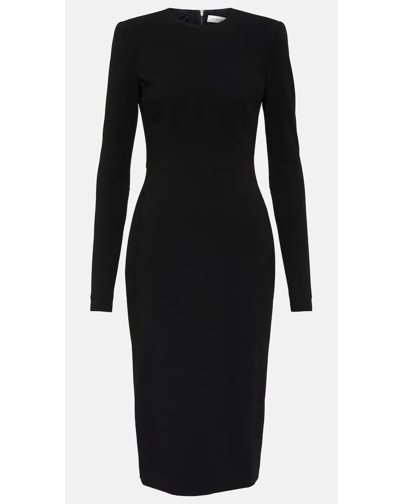 Victoria Beckham Abito midi in crÃªpe di lana Nero