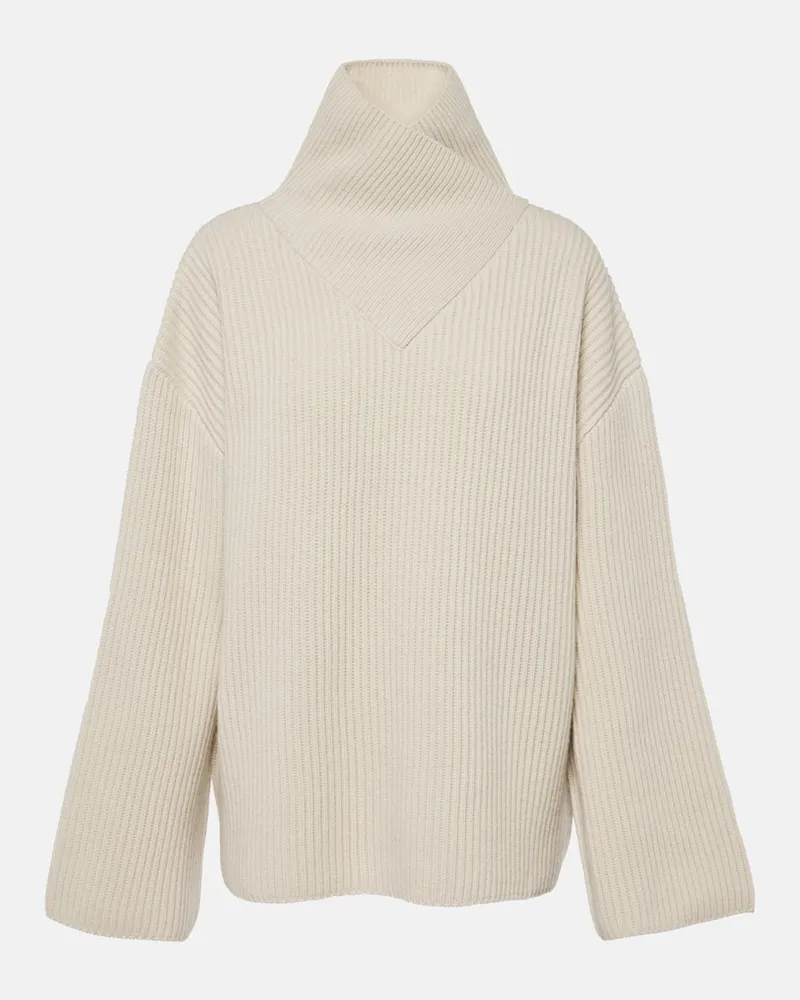 Totême Dolcevita in lana a coste Beige