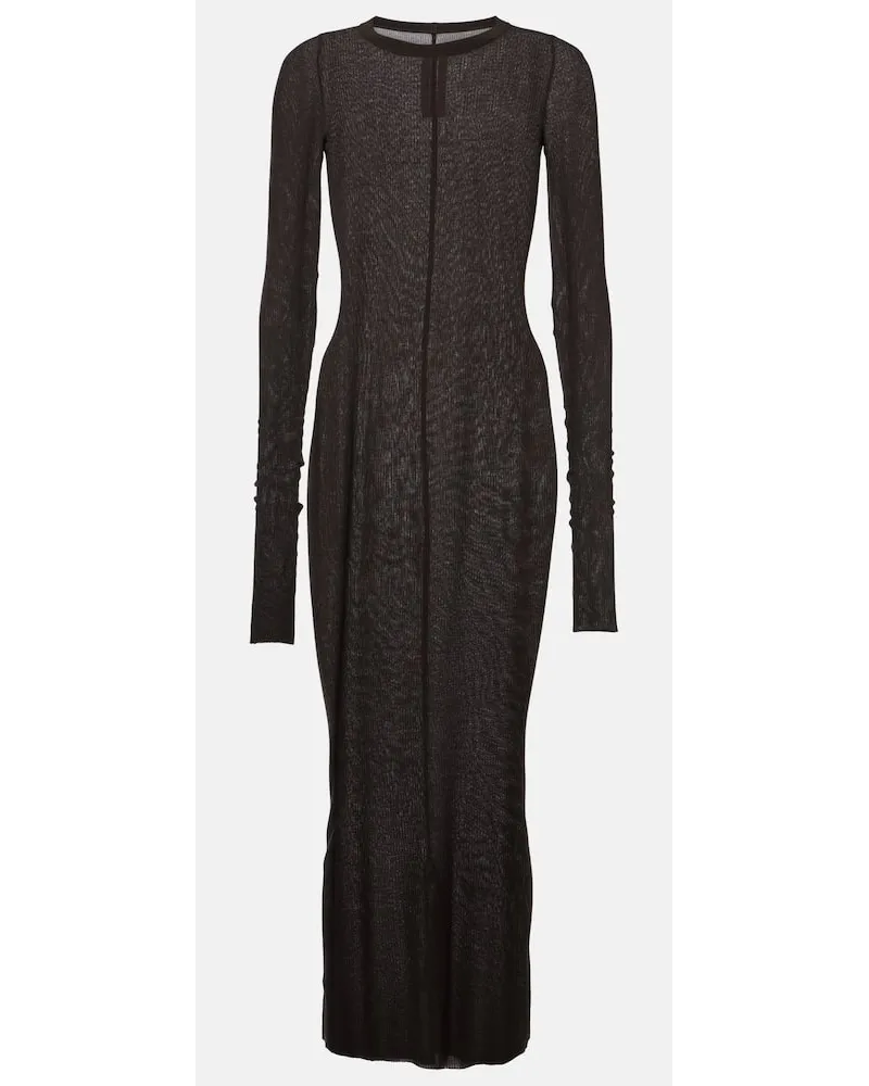 Rick Owens Abito midi in jersey Marrone