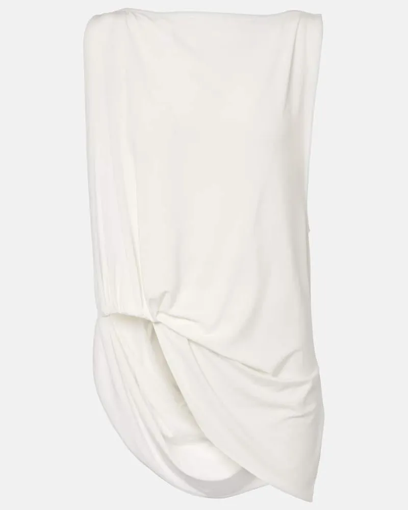 Jacquemus Top Peplo in jersey Bianco