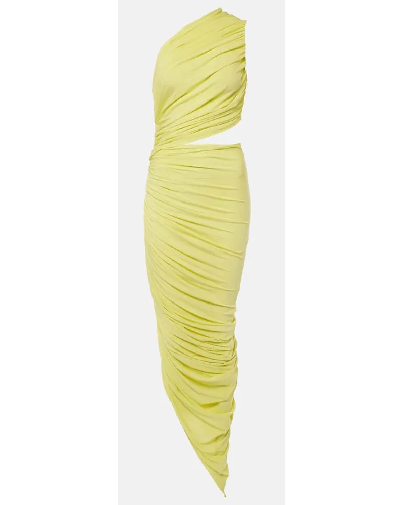 Alaïa AlaÃ¯a Abito lungo monospalla con cut-out Giallo