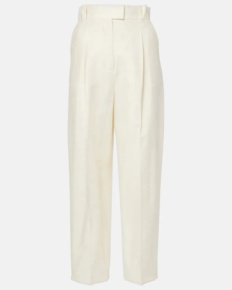 Max Mara Pantaloni regular Efedra a vita alta Bianco
