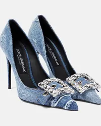 Dolce & Gabbana Pumps in denim con cristalli Blu