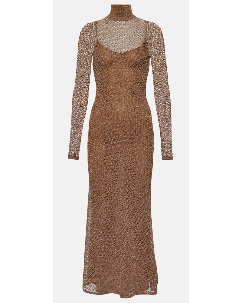 Tom Ford Abito lungo in maglia con LurexÂ Marrone