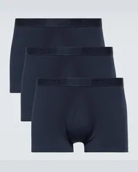 Sunspel Set di 3 boxer in misto cotone Blu