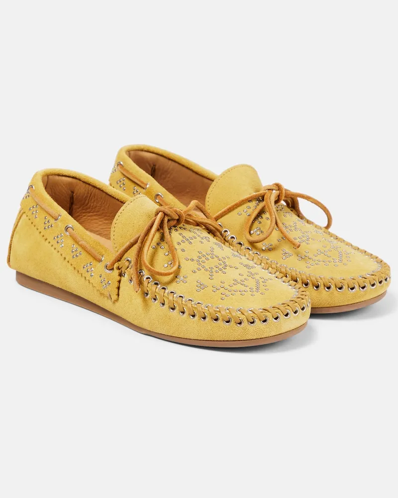 Isabel Marant Mocassini Freen in suede con decorazioni Giallo