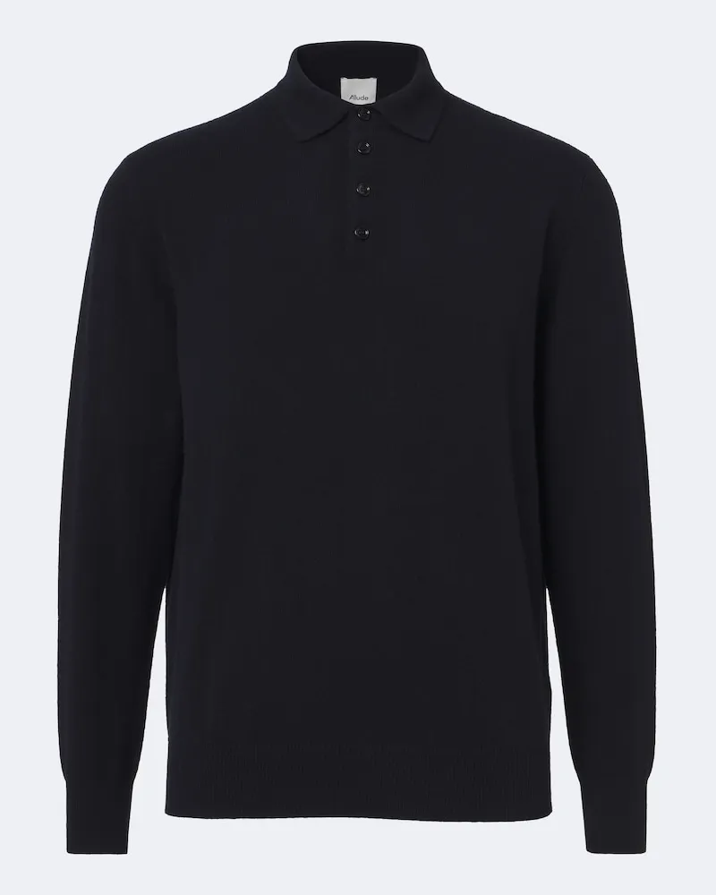 ALLUDE Pullover polo in cashmere Blu