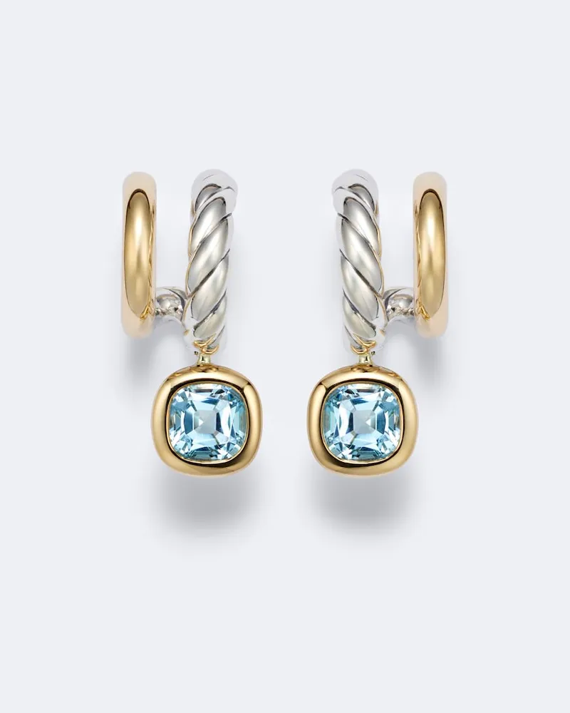 David Yurman Orecchini DY Mercer® in oro 18kt e argento sterling con topazi Oro